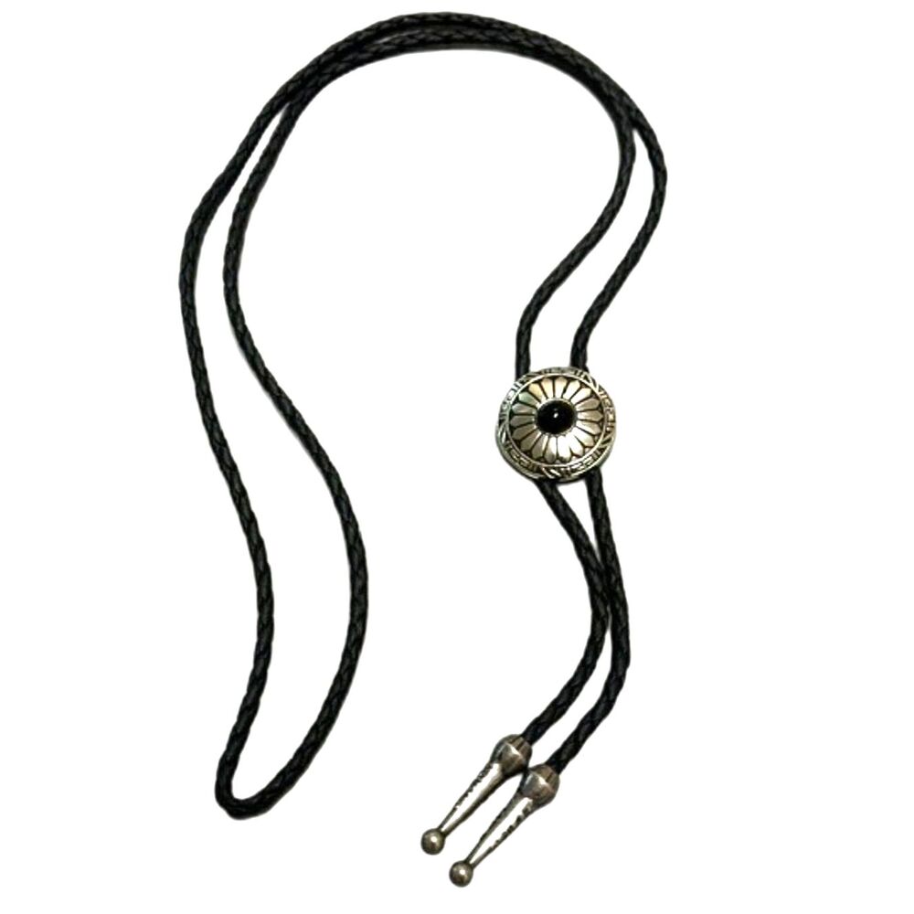 NWT Western Style Faux Marble , Silver Color, Bolo Tie, Necktie, Unisex